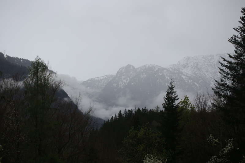 Berge bei Regen