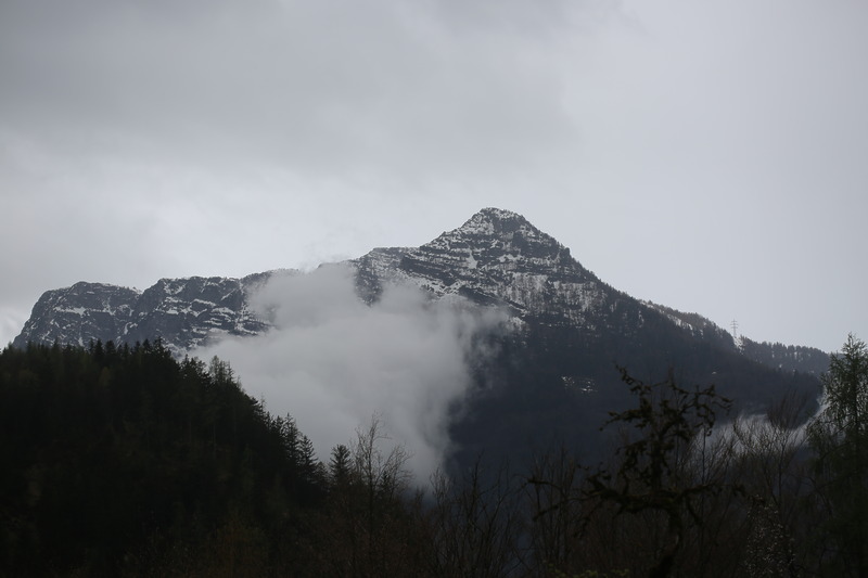 Berge bei Regen